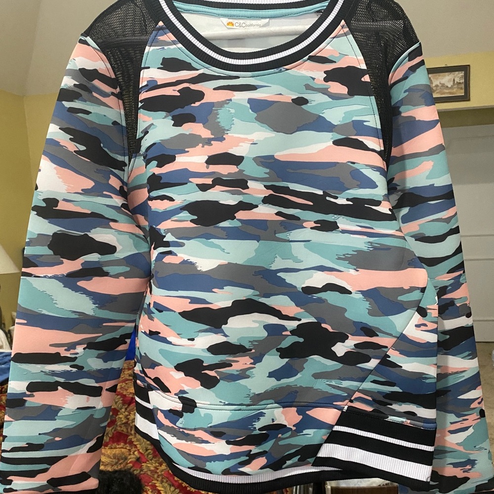 Neoprene pink, green, khaki camo shirt
